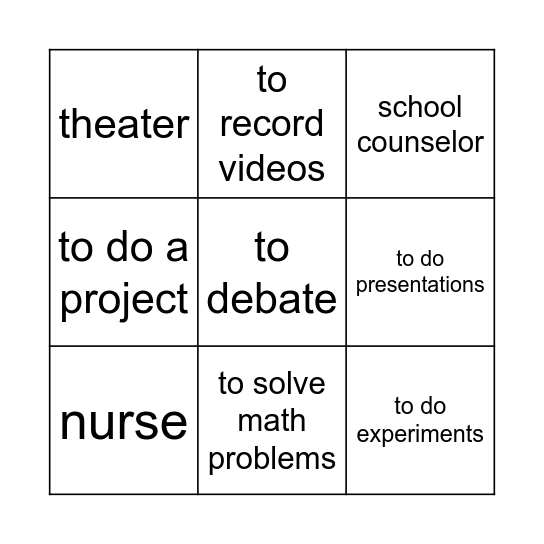 3 en raya Bingo Card