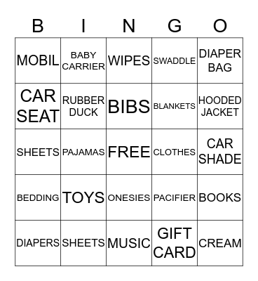 ROCK & ROLL ROCK STAR  BABY SHOWER WELCOMING JESSIE ROSE Bingo Card