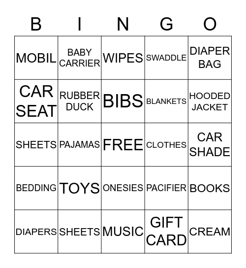 ROCK & ROLL ROCK STAR  BABY SHOWER WELCOMING JESSIE ROSE Bingo Card