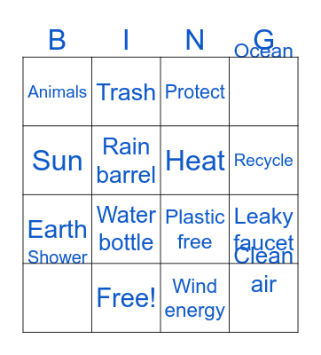Climate Change Bingo Card
