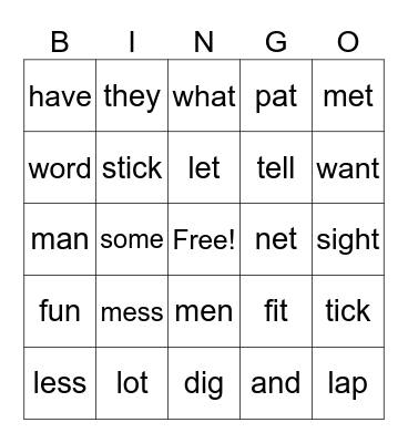 Plus 4/5 Extension 5/6 Bingo Card