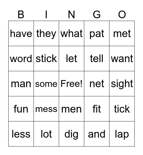 Plus 4/5 Extension 5/6 Bingo Card