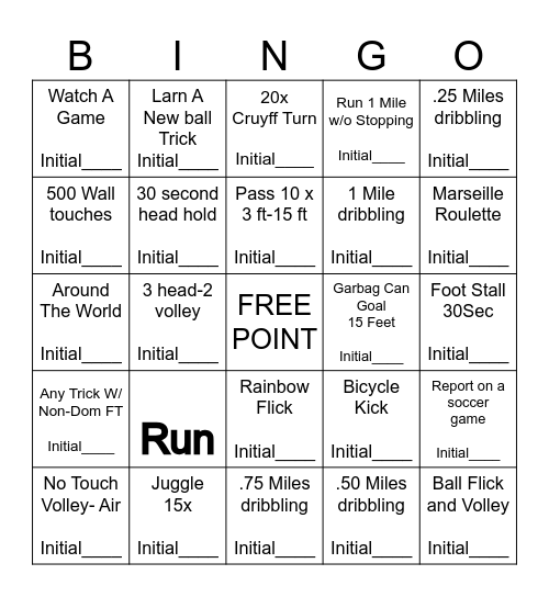 G11-WHITE 1 SOCCER BINGO SEPT 2025 Bingo Card