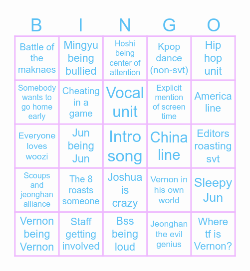GOING SEVENTEEN BINGO Card