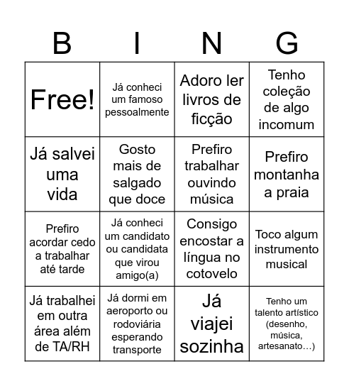 Bindo TA Fintech Bingo Card