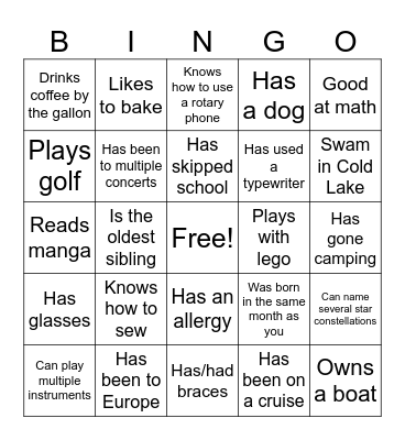 Icebreaker Bingo: Find Someone Who Bingo Card
