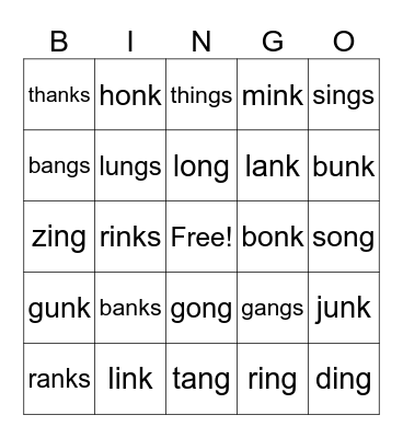 2.1 Bingo Card