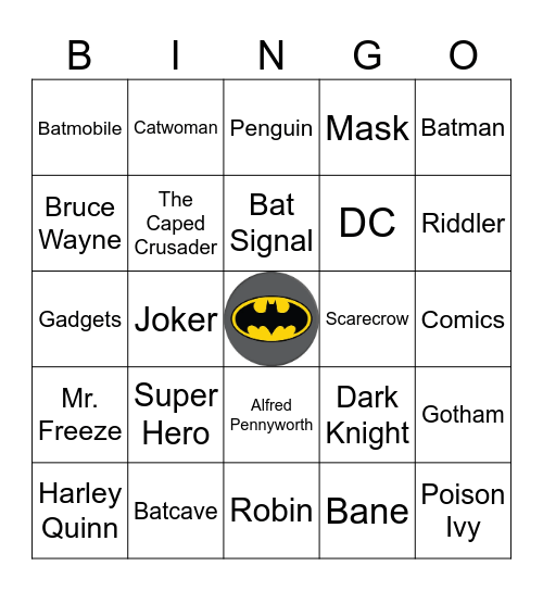 National Batman Day Bingo! Bingo Card