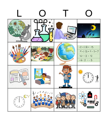 les cours et quelle heure? Bingo Card