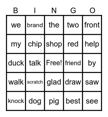 September Words Bingo Card