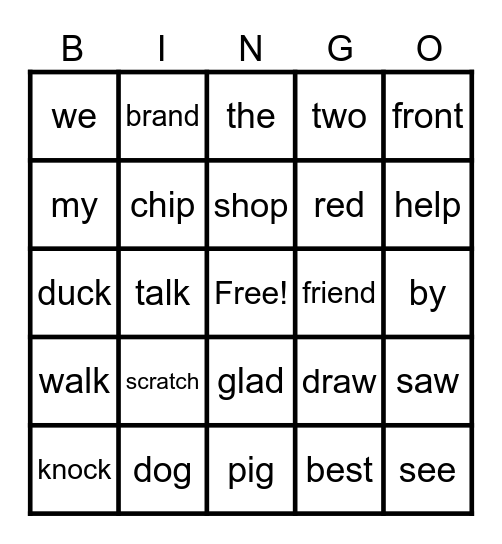 September Words Bingo Card