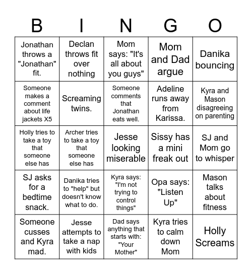 Stadtlander Bingo Card