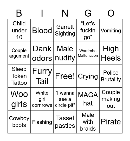 Louder Than Life Bingo Card