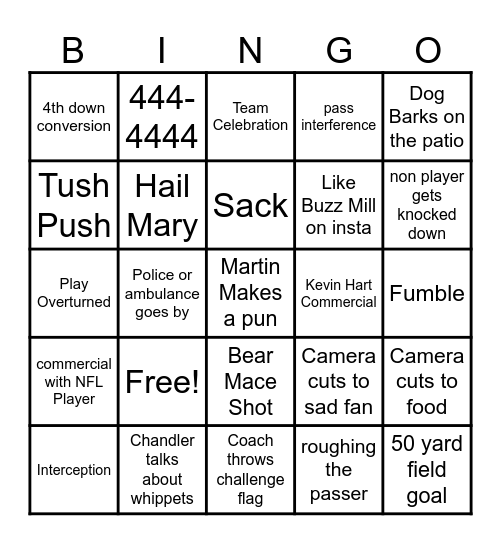 Buzzmill Bingo Card