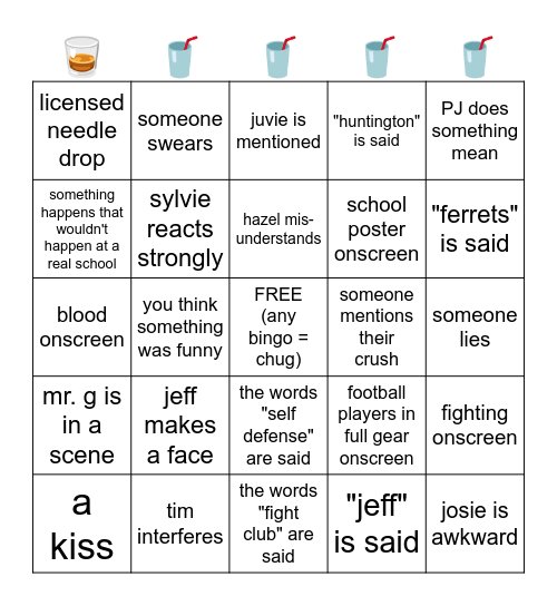 bottoms bingo Card