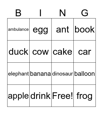 In Teddy's Bag Bingo Card