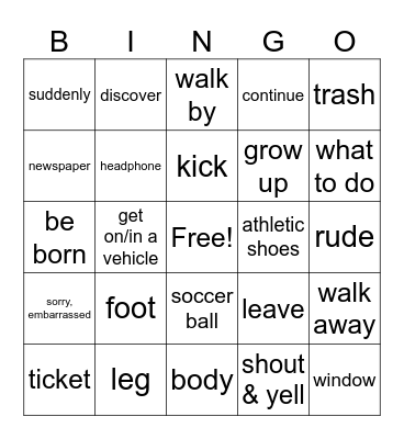HaasHall M3 老太太和年轻人 英文 Bingo Card