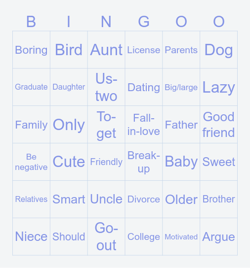 Unit 4 Vocab Bingo Card