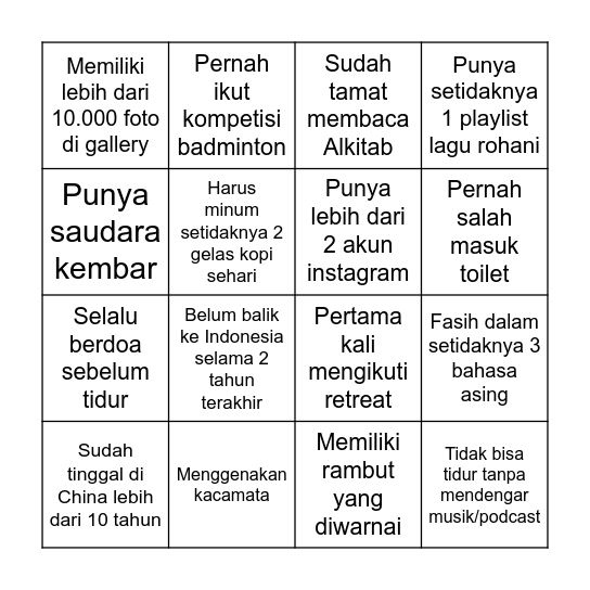 FIND THE PERSON THAT??? Bingo Card