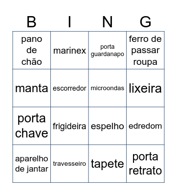 Chá de Panela Bingo Card