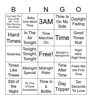 TIME Bingo Card