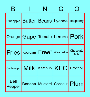 Half Hour Hangout Bingo Card