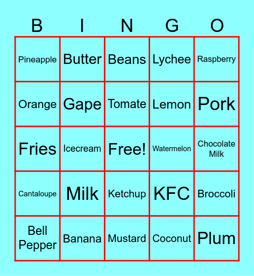 Half Hour Hangout Bingo Card