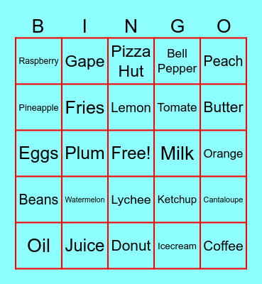 Half Hour Hangout Bingo Card