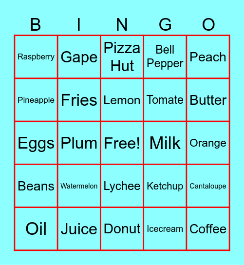 Half Hour Hangout Bingo Card