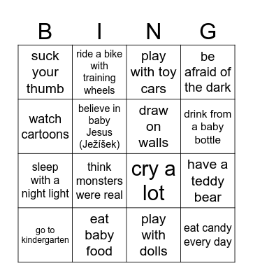 I used to.... Bingo Card