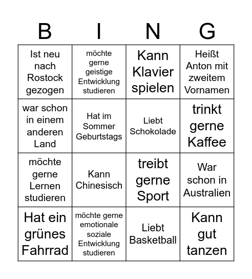 NAMENS-Bingo Card