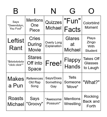 Gwendolyn Bingo Card