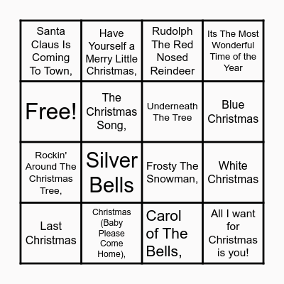 CHRISTMAS BINGO! Bingo Card