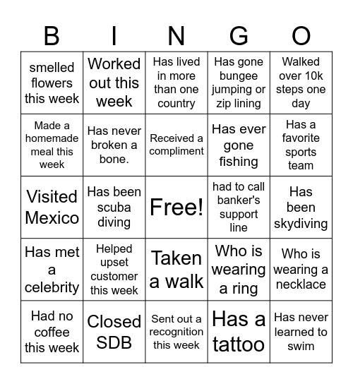 Milwaukee & Greggs Bingo Card
