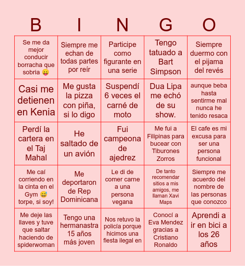 GENTE DE BIEN X ALL THOSE Bingo Card
