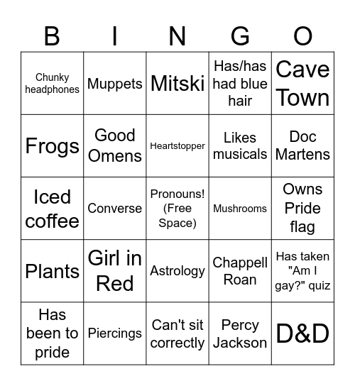Prism Bingo Card