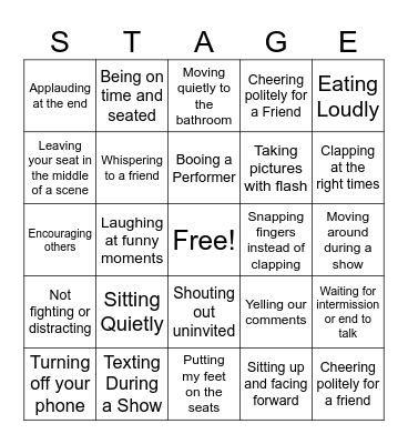 Audience Bingo Card