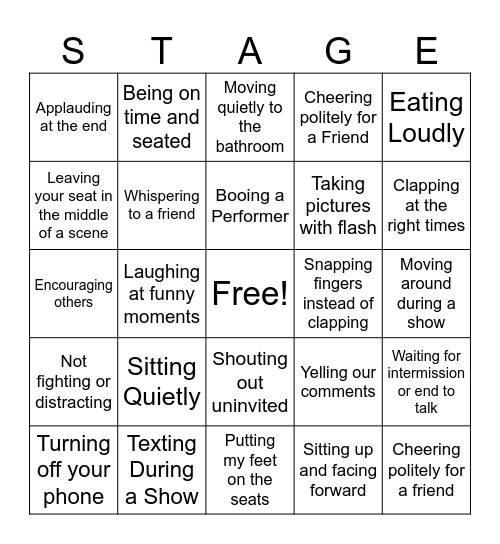 Audience Bingo Card