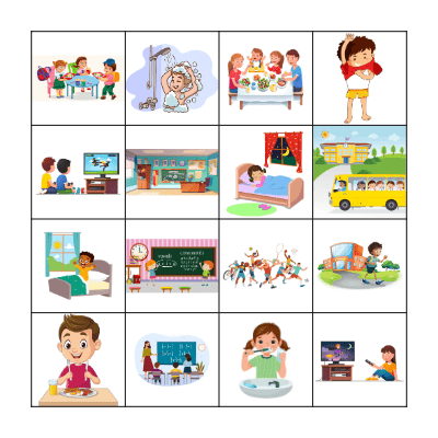 Daily Routines Bingo Card