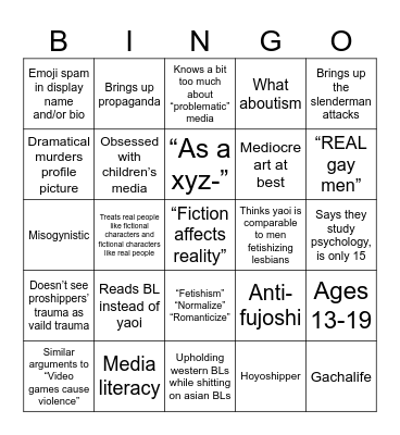 Anti bingo Card