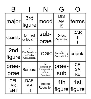 Week 5 Logic BINGO Card