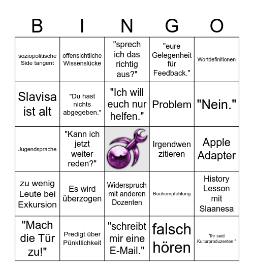 Slaanesa Bingo Card