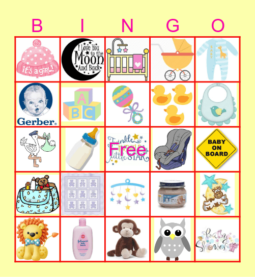 Moe's Baby Bingo Card