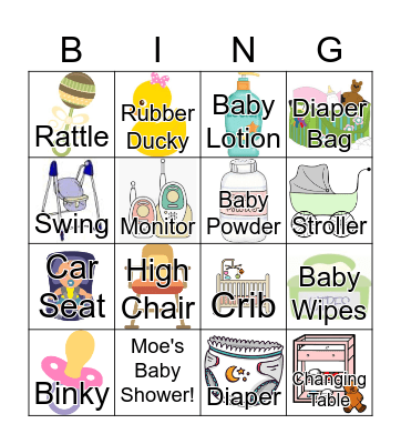 Baby Shower Bingo Card