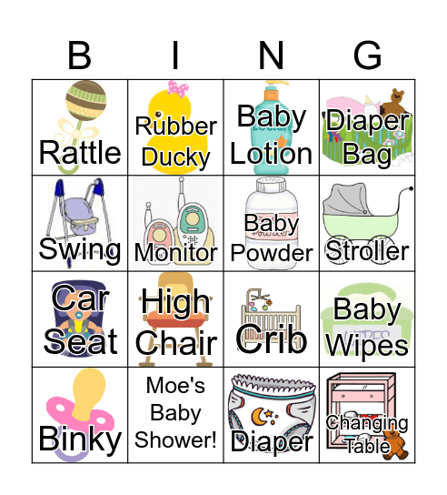 Baby Shower Bingo Card