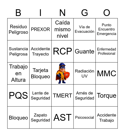 BINGO SEGURIDAD Bingo Card