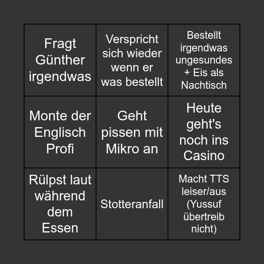 Monte BINGO Card