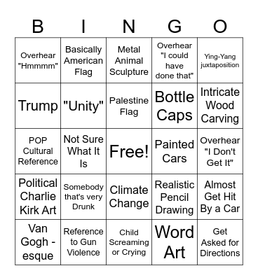 (F)ART PRIZE 😮 Bingo Card
