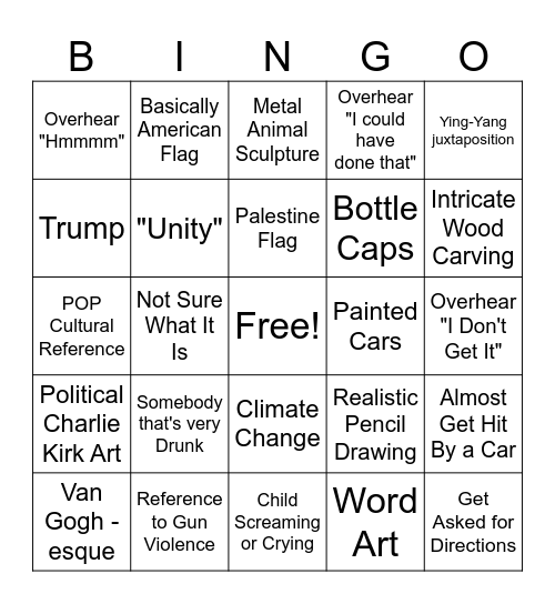 (F)ART PRIZE 😮 Bingo Card