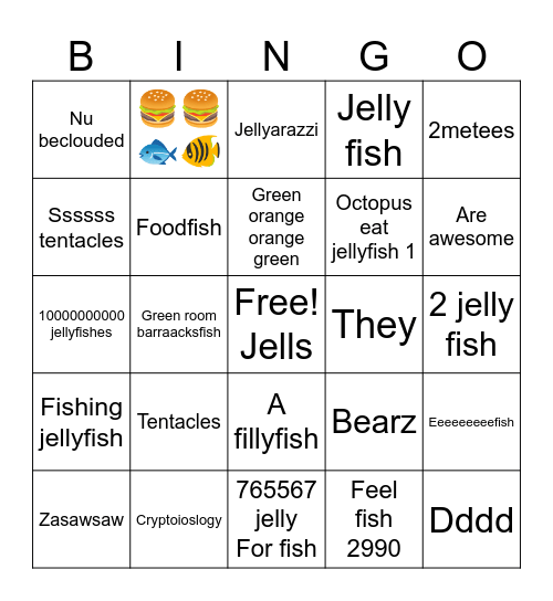 Jellyfish Bingo Card